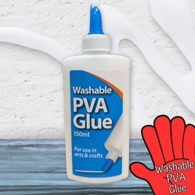 Washable PVA Glue 150ml Non-Toxic Craft Adhesive for Arts, Crafts & School Use