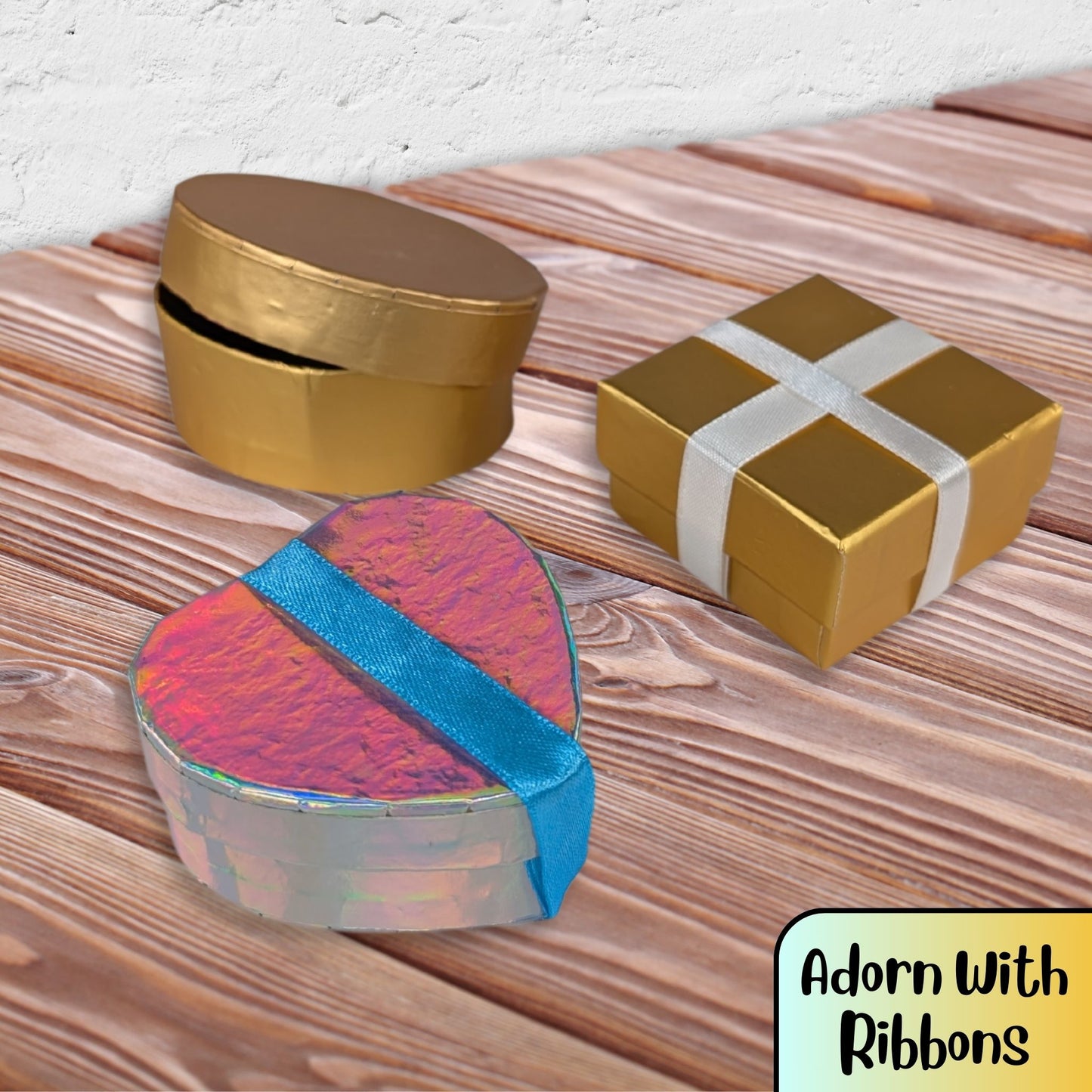 12 Gold and Iridescent Gift Boxes for Small Gifts, Jewellery, Party Favours & Crafts