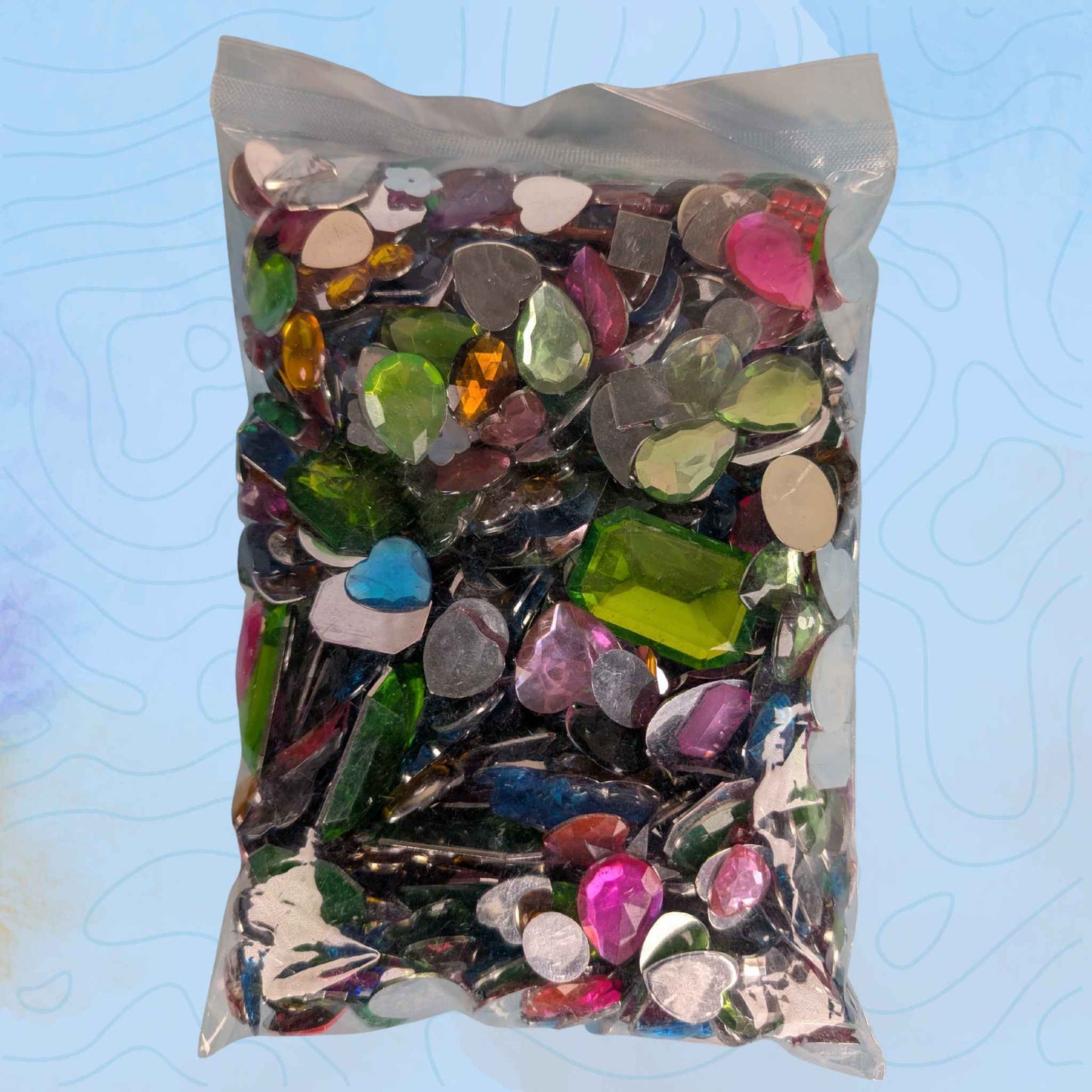 Acrylic Jewels & Gemstones 70-454g Classroom Craft Pack - Flat Backed