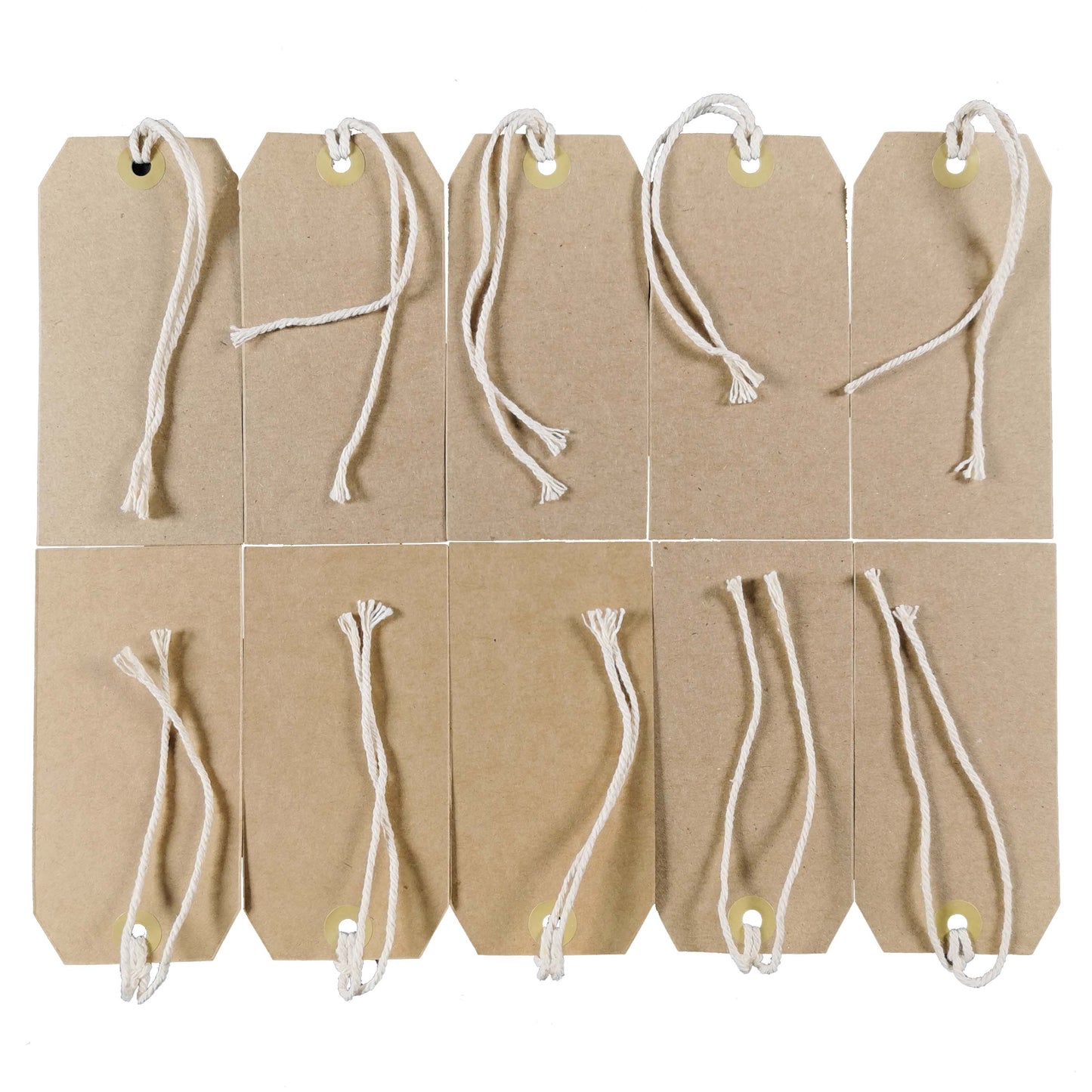 Large Tie-On Card Tags with String – Pack of 10