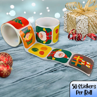 Roll of children's Christmas stickers