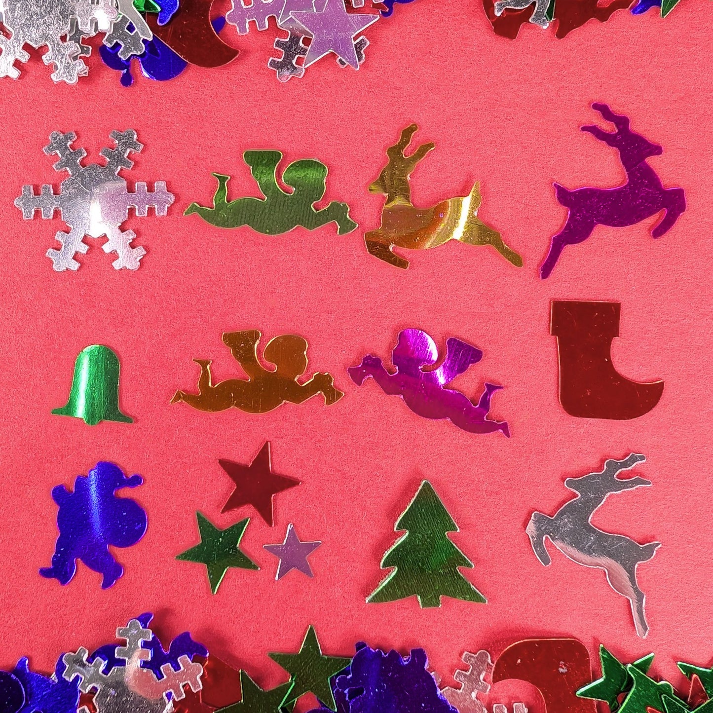 Plastic Christmas Confetti Spangles 100g Assortment of Shapes & Colours