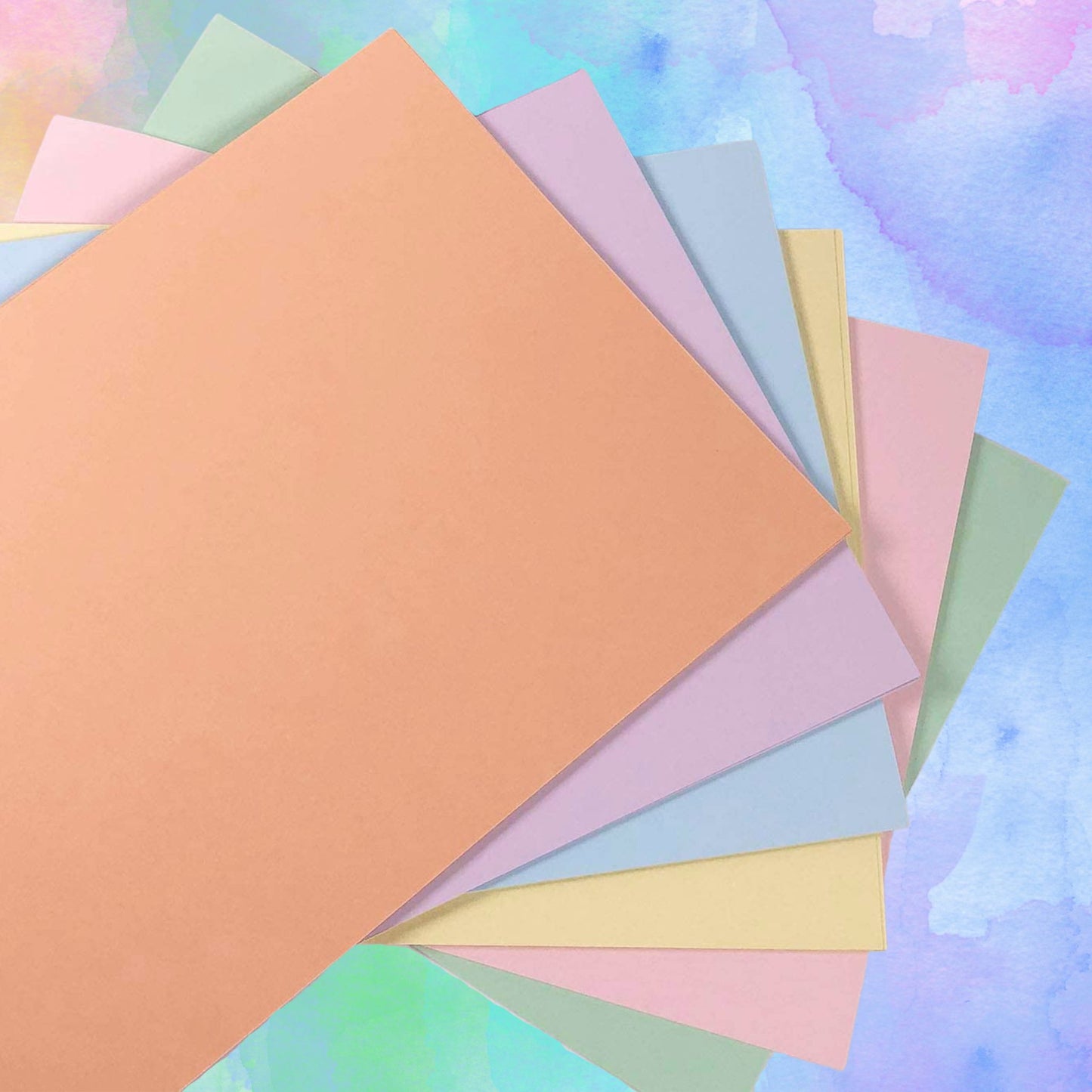 A4 Pastel Coloured 160gsm Card Pack 6 Colours 50 Assorted Sheets.