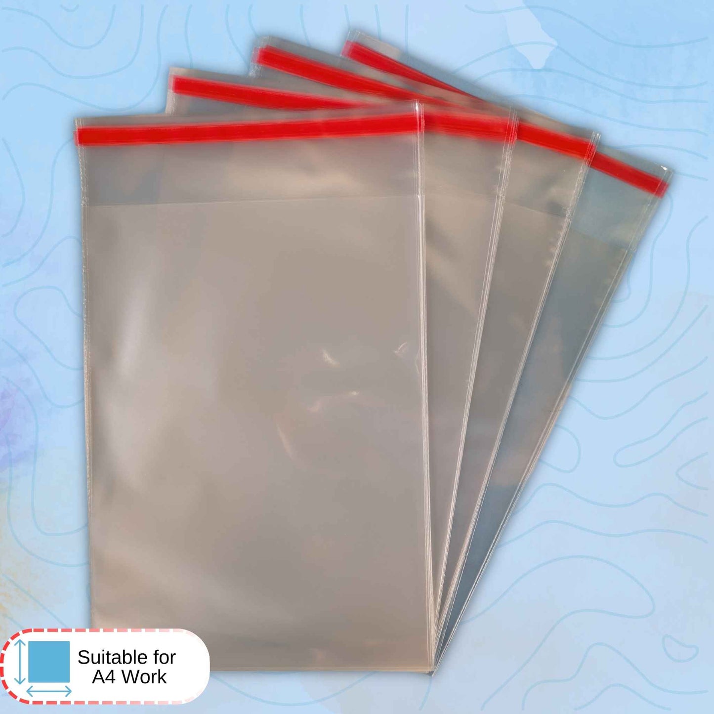 Clear Art Print Display Bags with Adhesive Seal – A4 & A5 Protective Sleeves