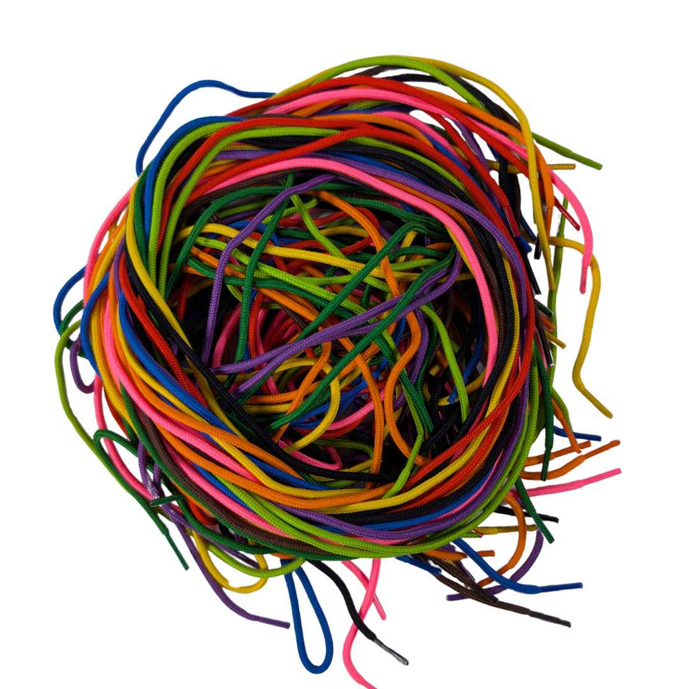 40 Thick Coloured Threading Laces 1m