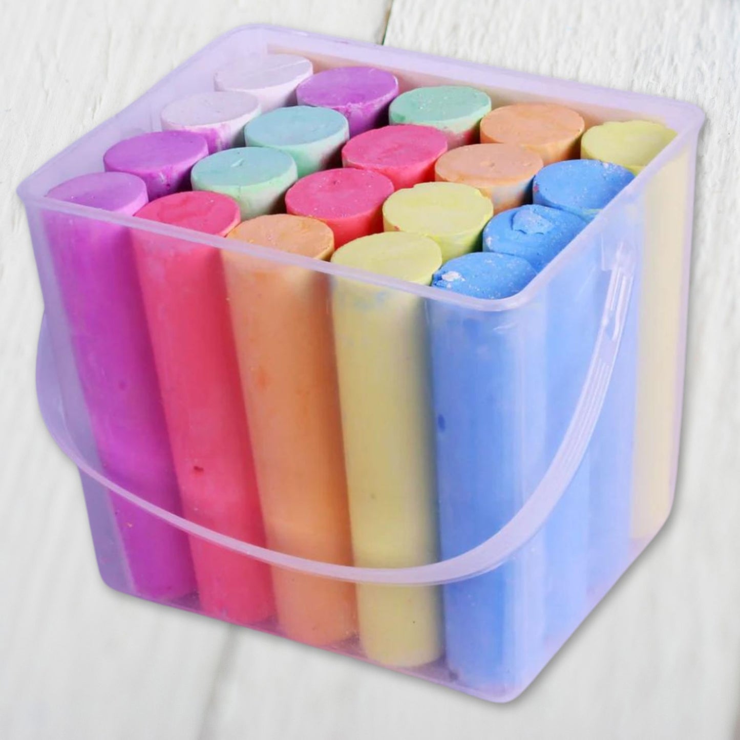 Giant Coloured Sidewalk Chalks Pack of 20 Plastic Tub