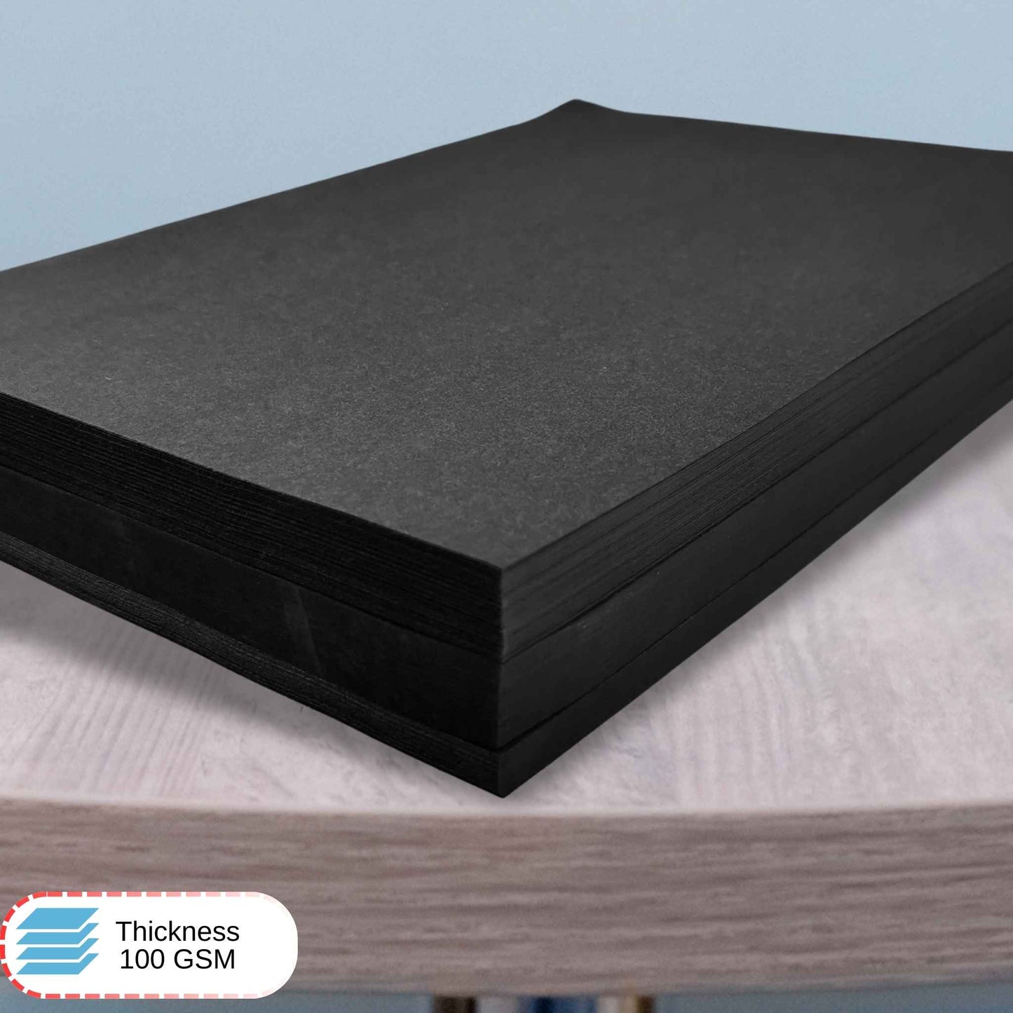 A4 100% Recycled Black Sugar Paper 100gsm