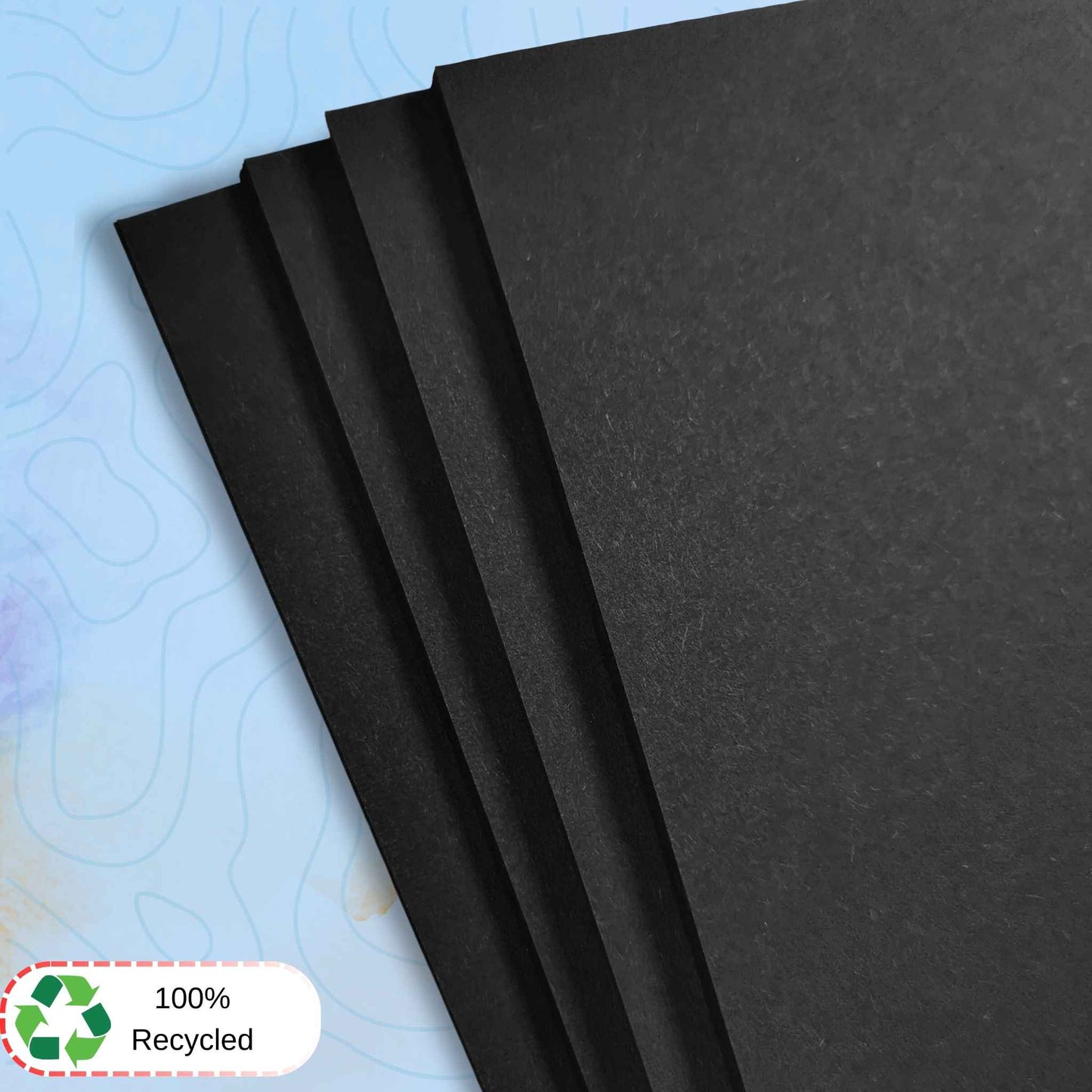 A4 100% Recycled Black Sugar Paper 100gsm
