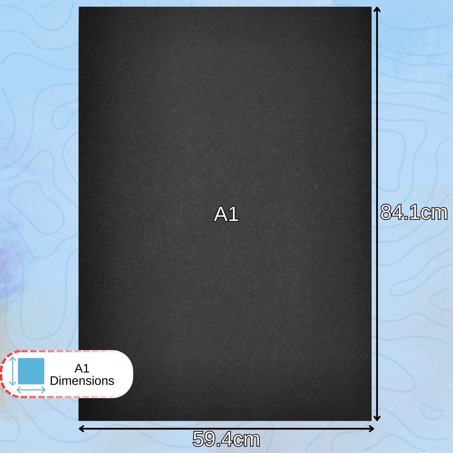 A1 Recycled Black Sugar Paper 100gsm