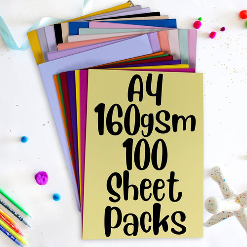 Smooth A4 Craft Card 160gsm 100 Sheets Choose Colour