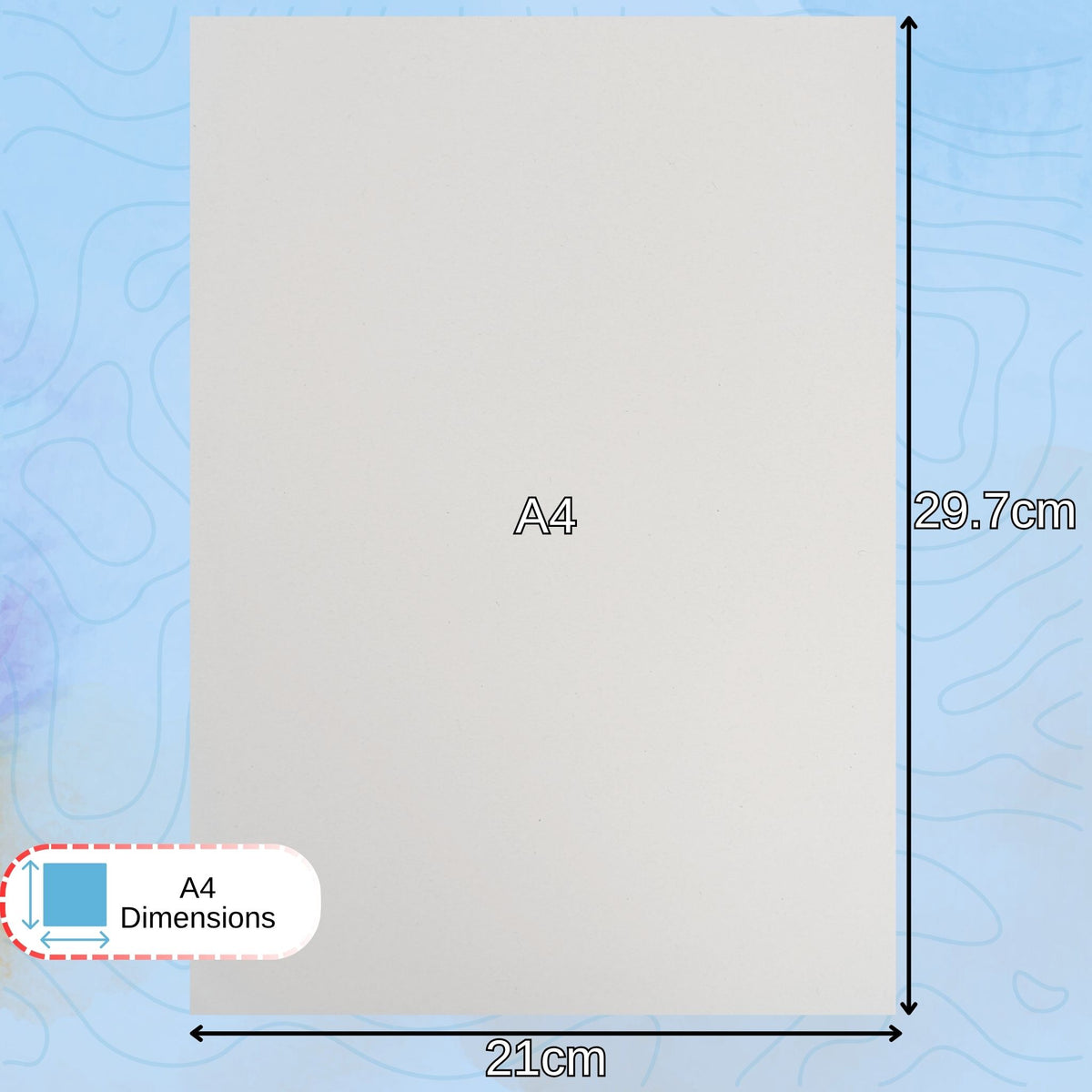 A4 Cartridge paper dimension 29.7 x 21 centimetres