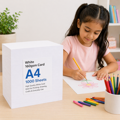 White 160gsm Card A4 1000 Sheets