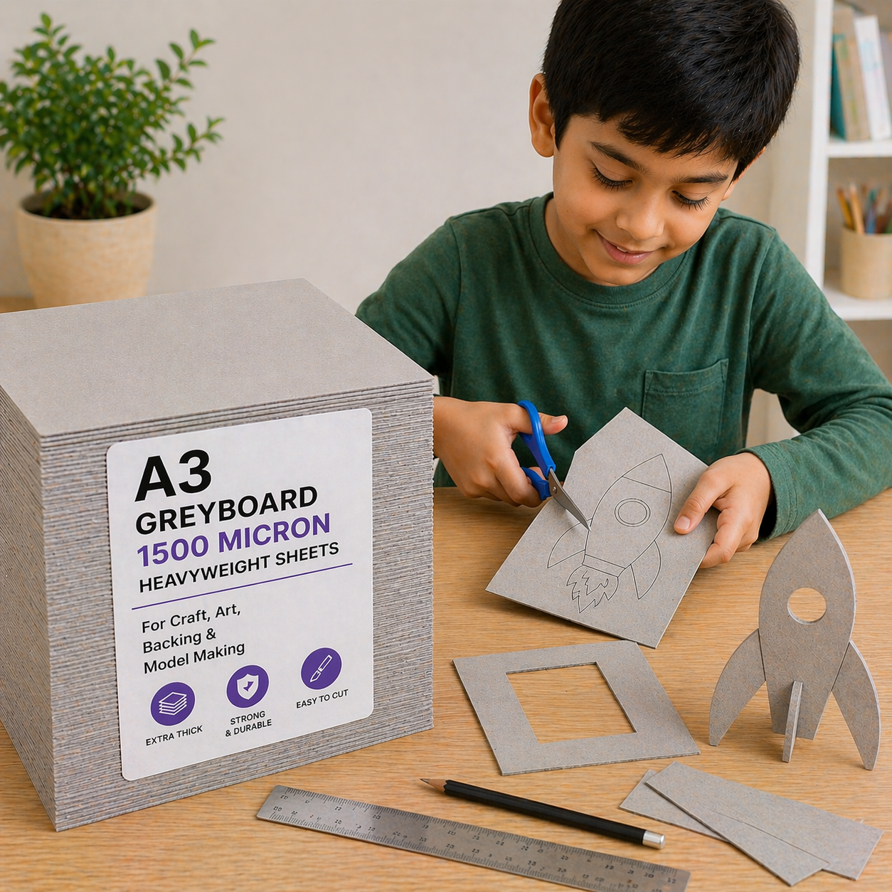 A3 Greyboard – 1500 Micron Heavyweight Sheets for Craft, Art, Backing  & Model Making