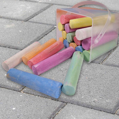 Giant Coloured Sidewalk Chalks Pack of 20 Plastic Tub