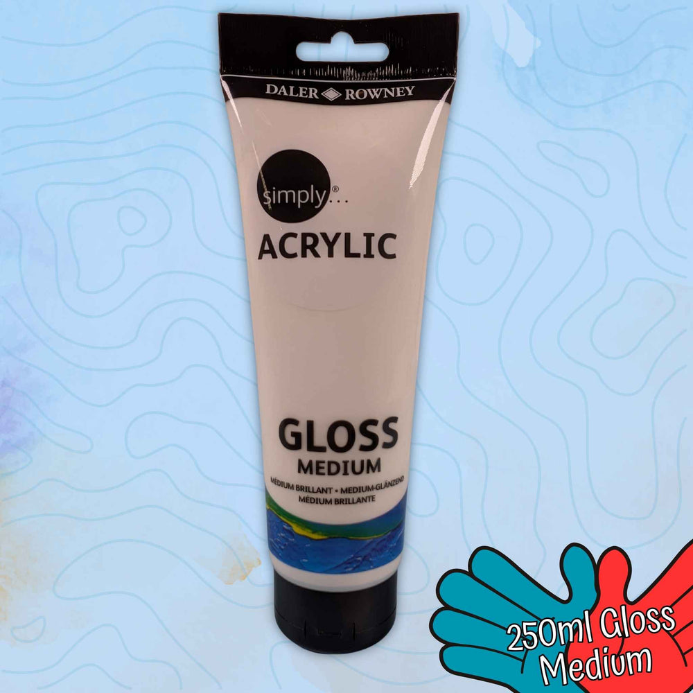 Daler Rowney Simply Acrylic Gloss Medium 250ml – Gloss Finish & Flow Enhancer