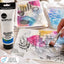 Daler Rowney acrylic gloss medium being applied to art via a brush