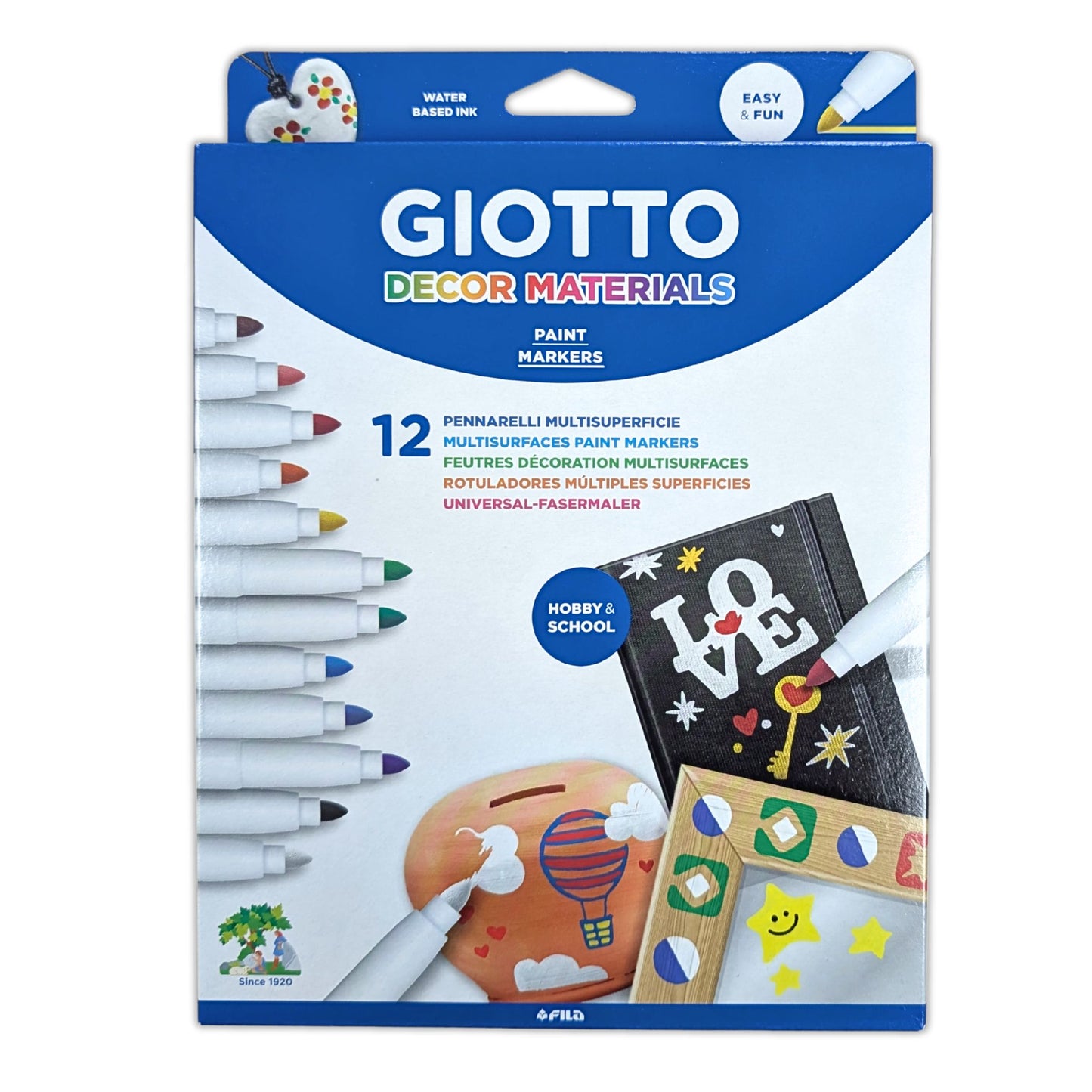 Giotto Decor Multi-surface Medium-Nib Paint Markers Pack of 12