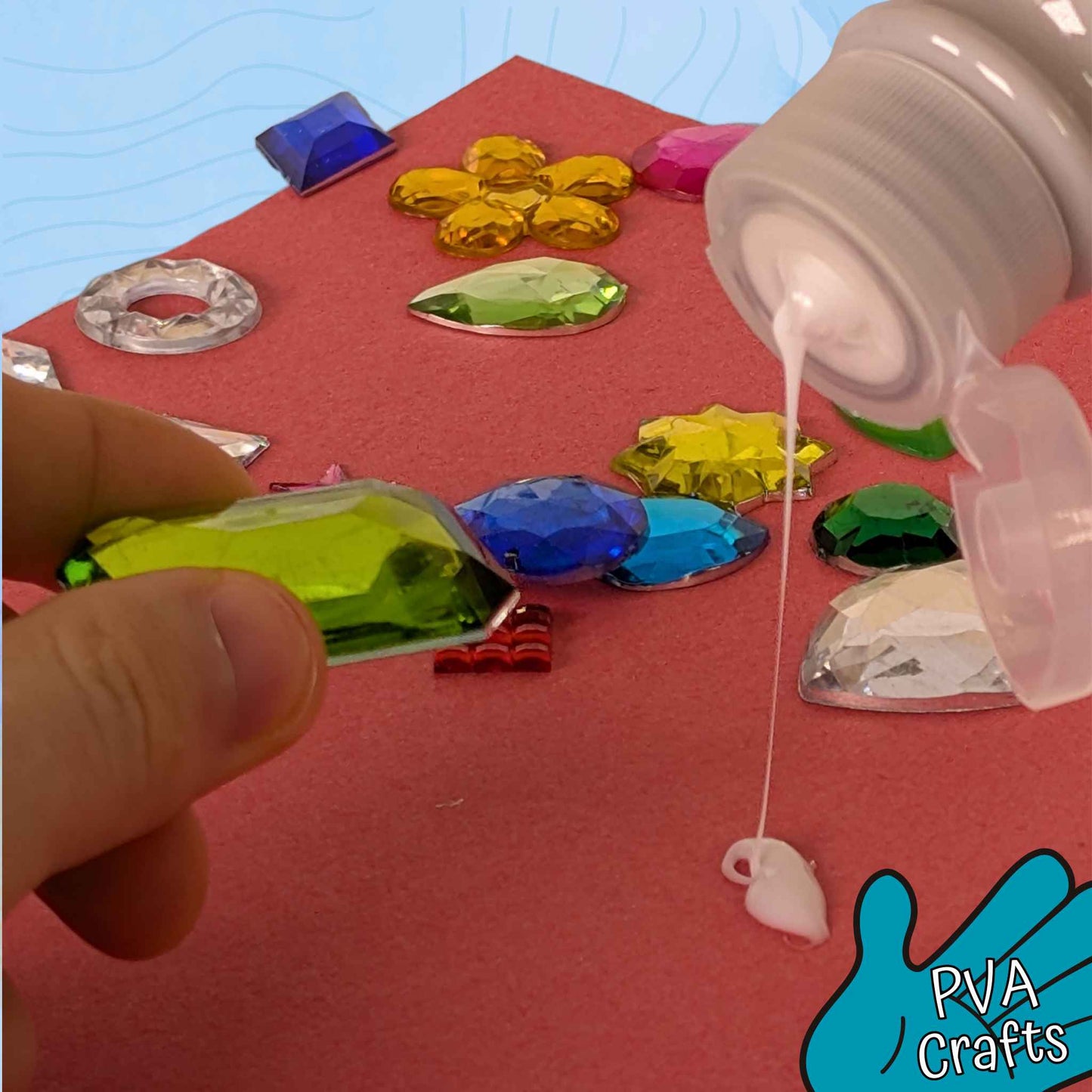 Acrylic Jewels & Gemstones 70-454g Classroom Craft Pack - Flat Backed