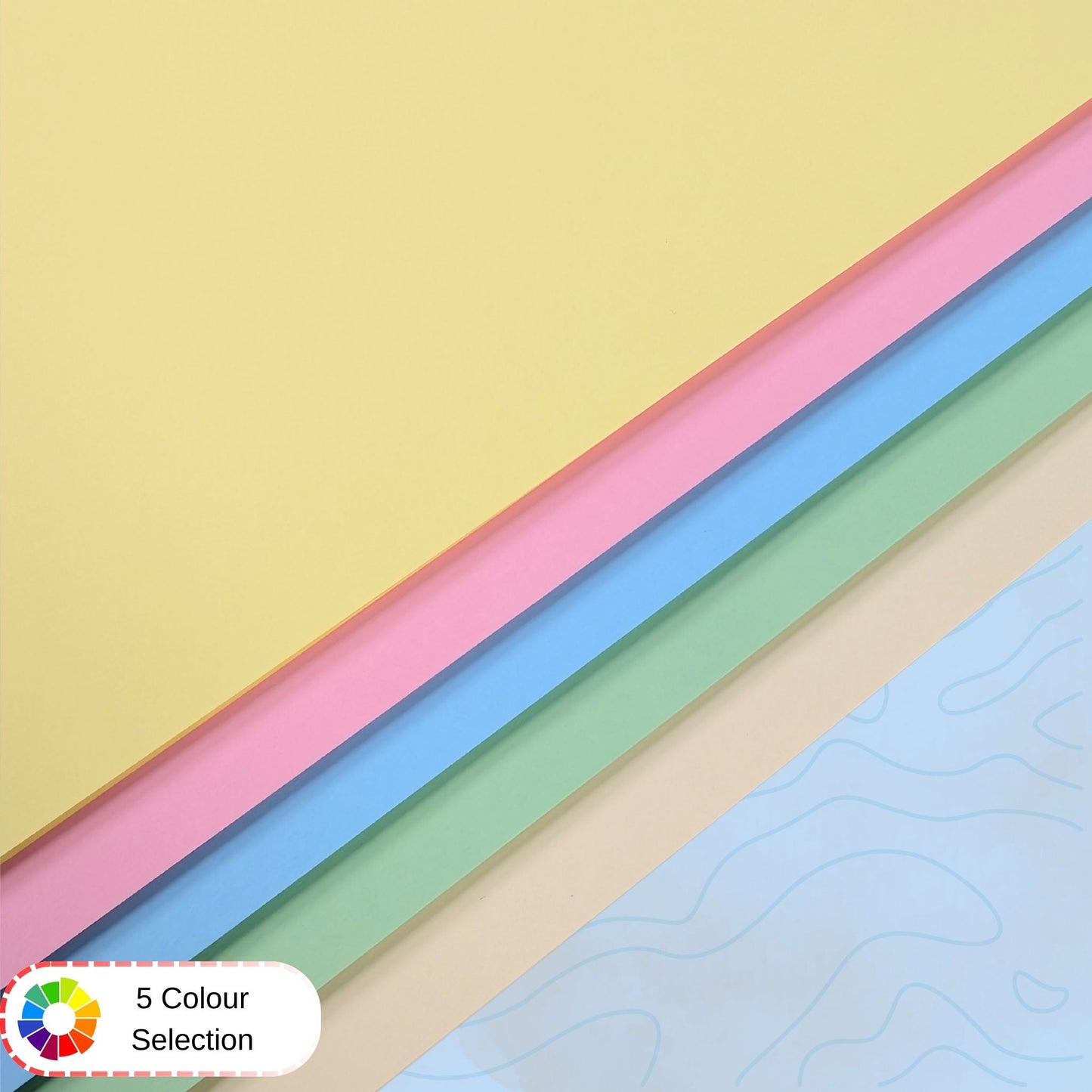 A4 Paper Pastel Coloured Assortment 100 Sheets 80gsm