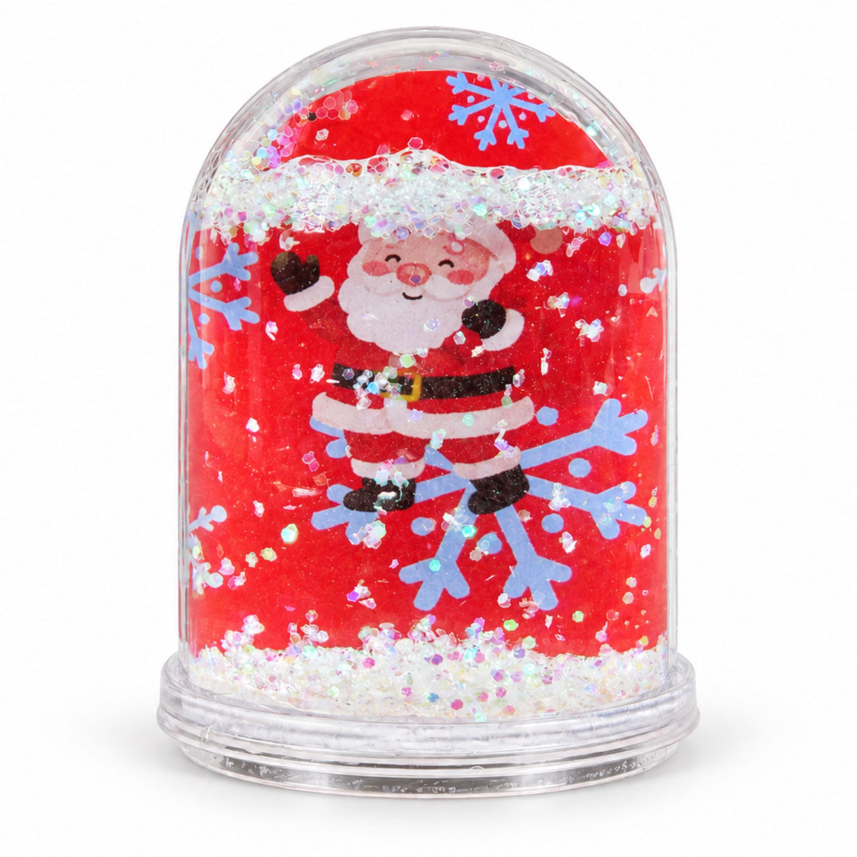 DIY plastic snow globe 7cm with iridescent glitter and photo insert