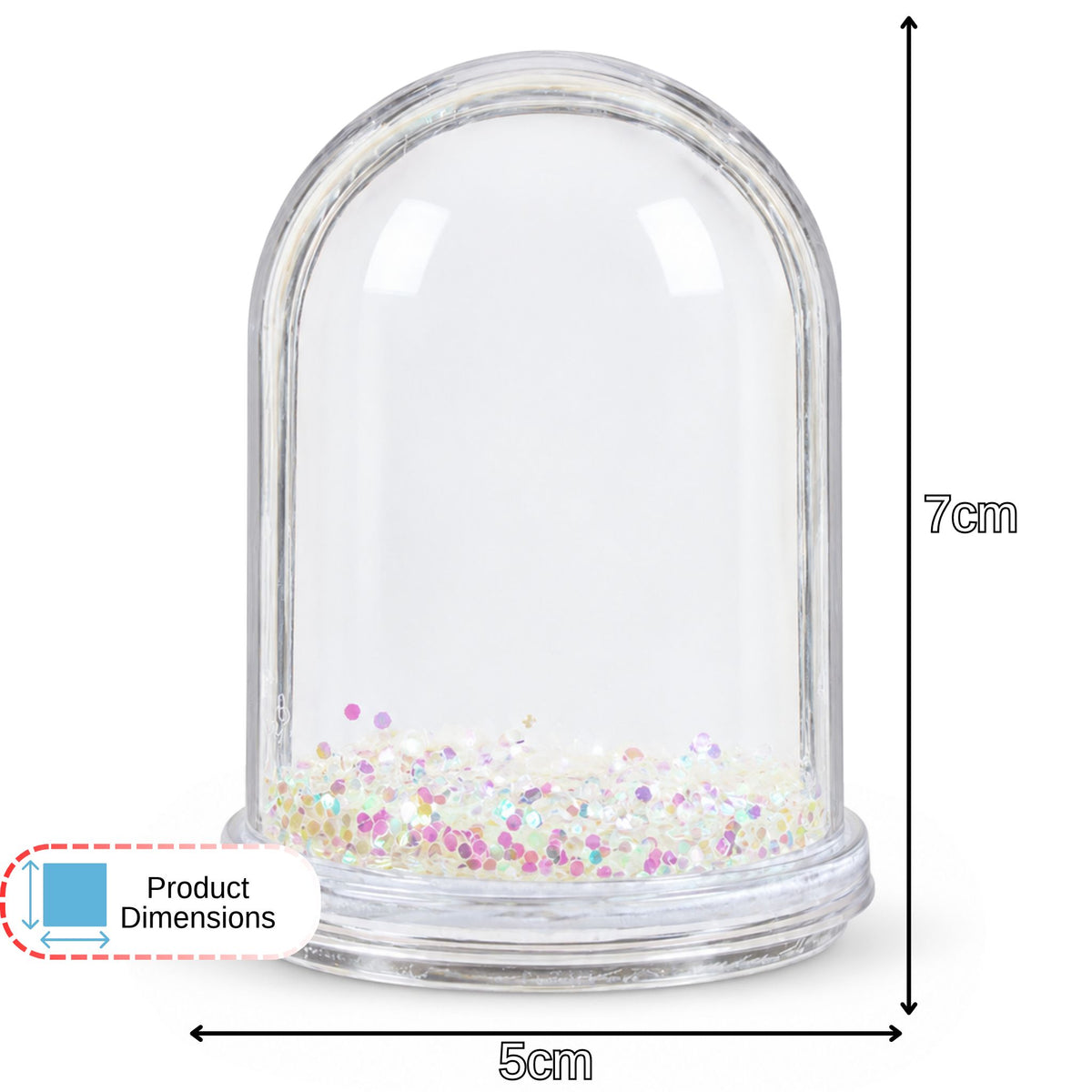 Make your own snow globe size – 7cm tall and 5cm wide