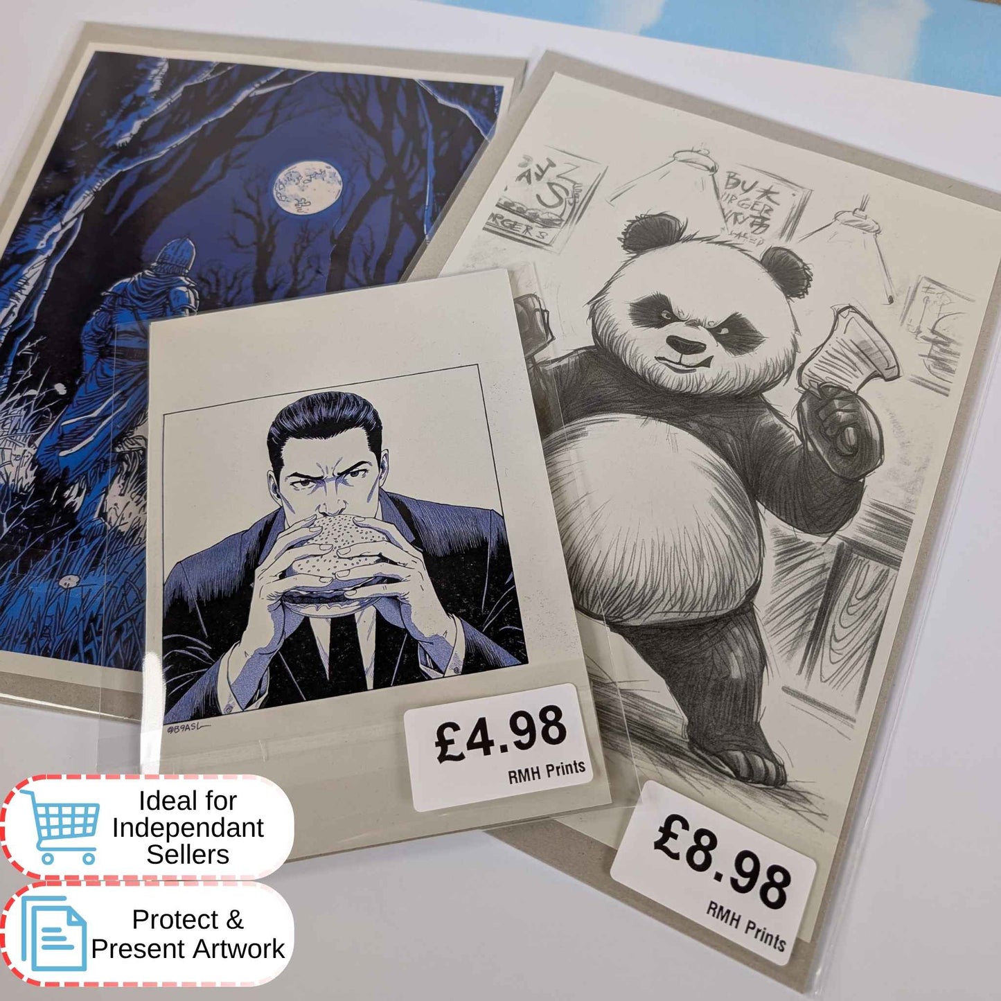 Clear Art Print Display Bags with Adhesive Seal – A4 & A5 Protective Sleeves