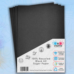 A2 100% Recycled Black Sugar Paper 100gsm Choose Quantity