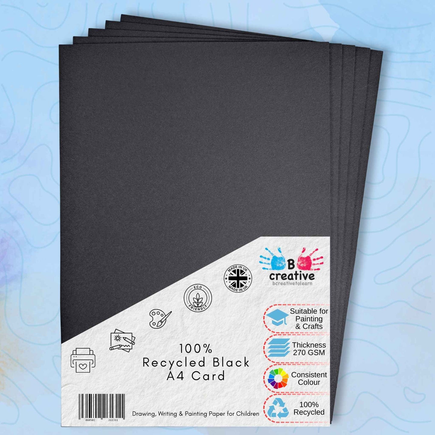A4 Recycled Black Card 270gsm