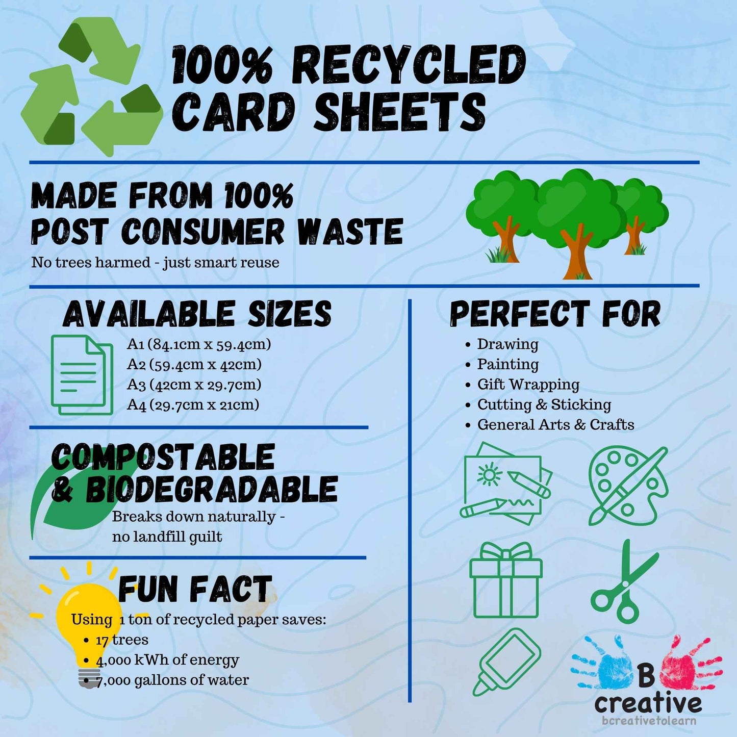 A2 Recycled Black Card 270gsm