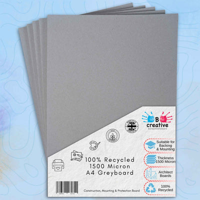 Greyboard A4 – 1500 Micron Heavyweight Sheets for Craft, Art, Backing & Model Making