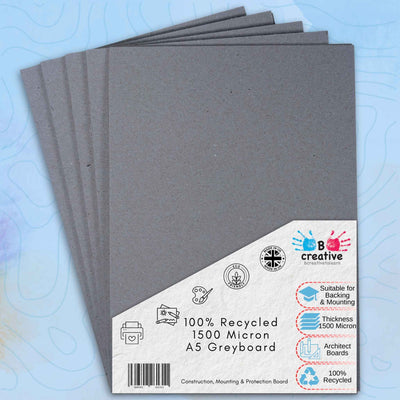 Greyboard A5 – 1500 Micron Heavyweight Sheets for Craft, Art, Backing & Model Making