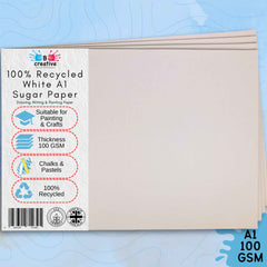 A1 Recycled White Sugar Paper 100gsm Choose Quantity