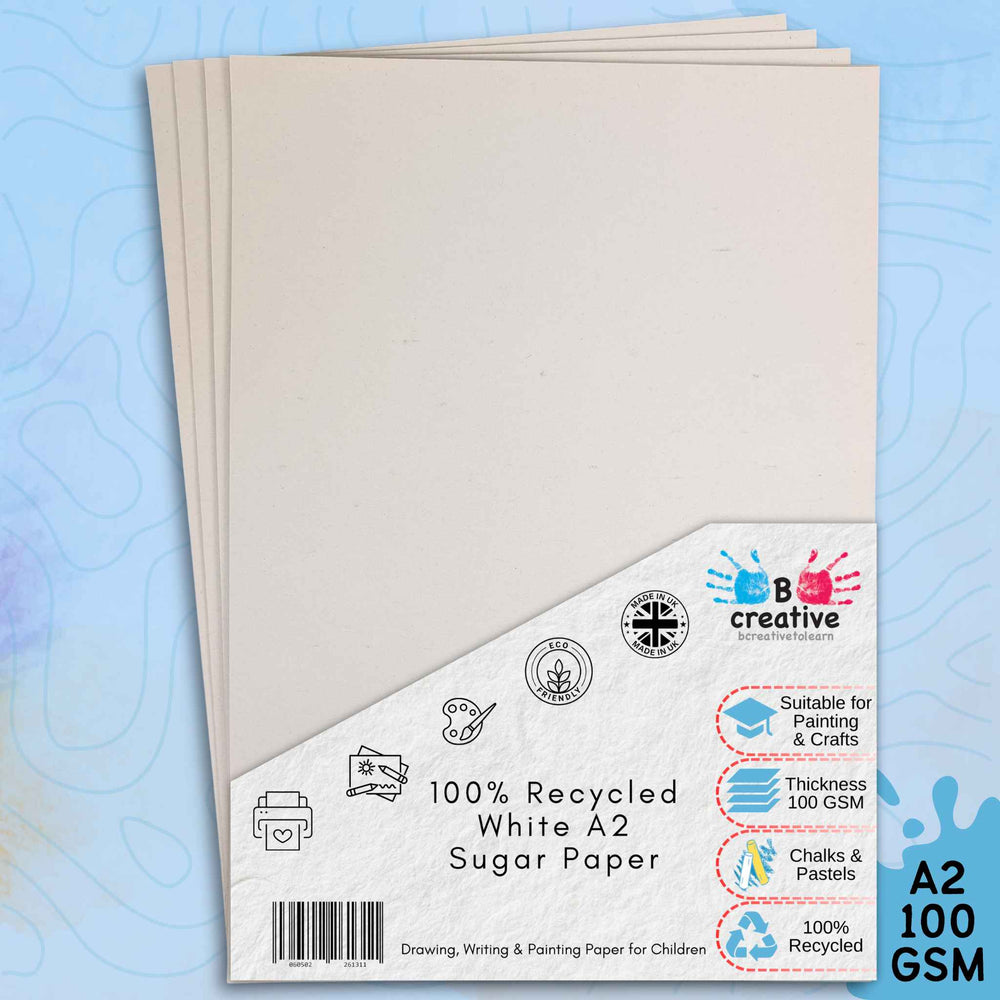 A2 Recycled White Sugar Paper 100gsm