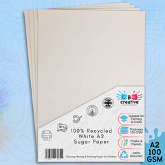 A2 Recycled White Sugar Paper 100gsm