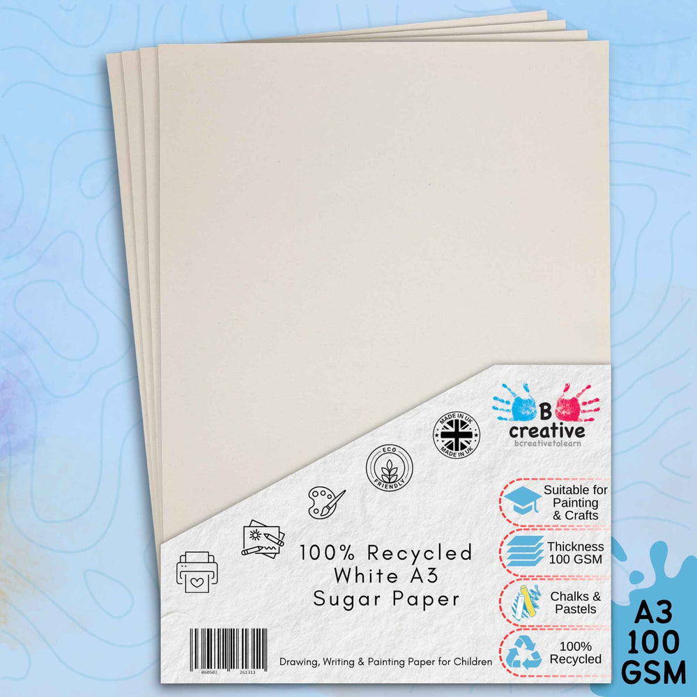 A3 Recycled White Sugar Paper 100gsm