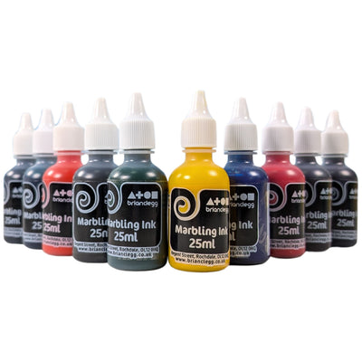 Brian Clegg Assorted Marbling Inks 10x 25ml Droppers