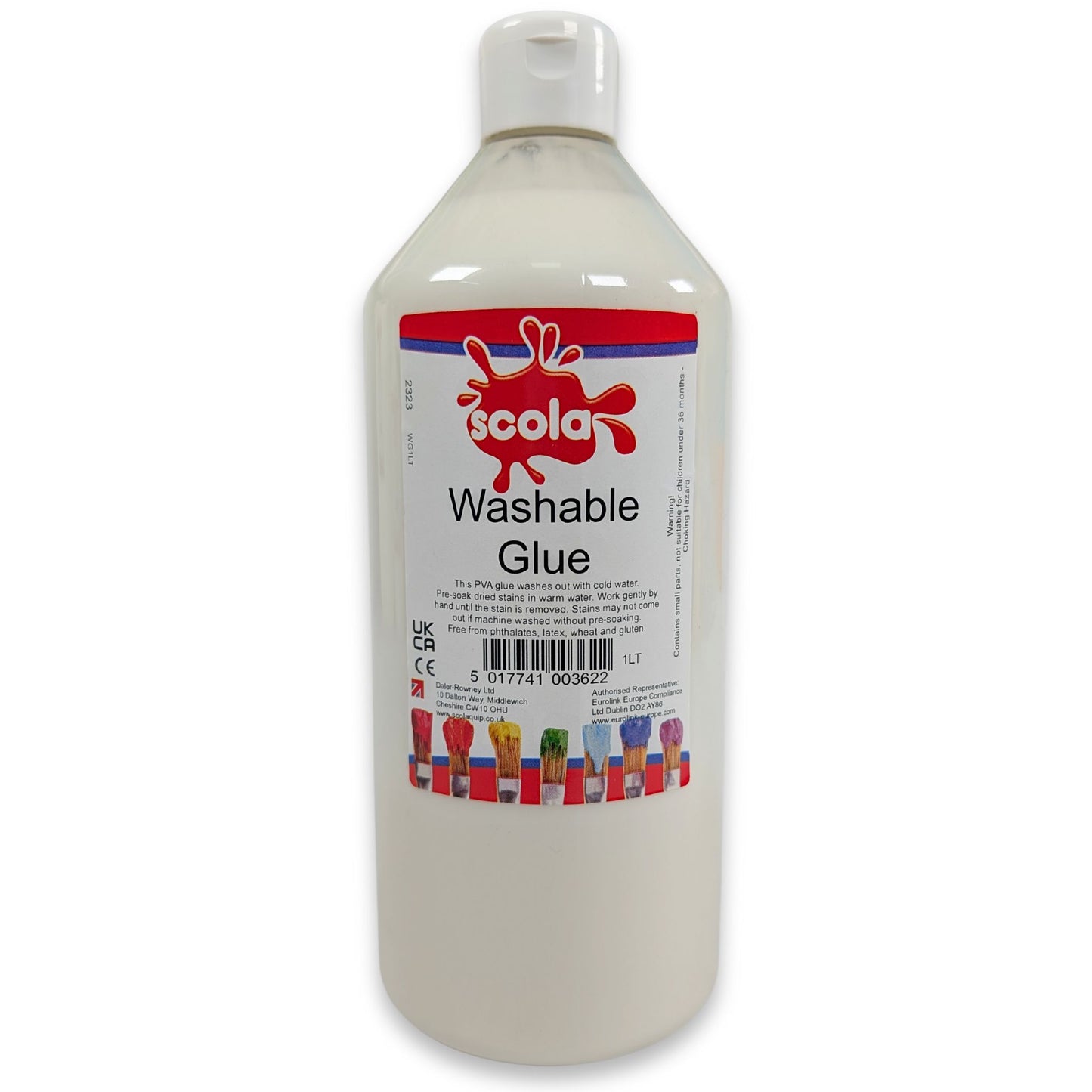 Scola PVA Washable Glue 1ltr Bottle