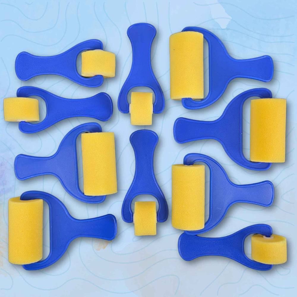 Small and Large Smooth Foam Paint Rollers Pack of 10
