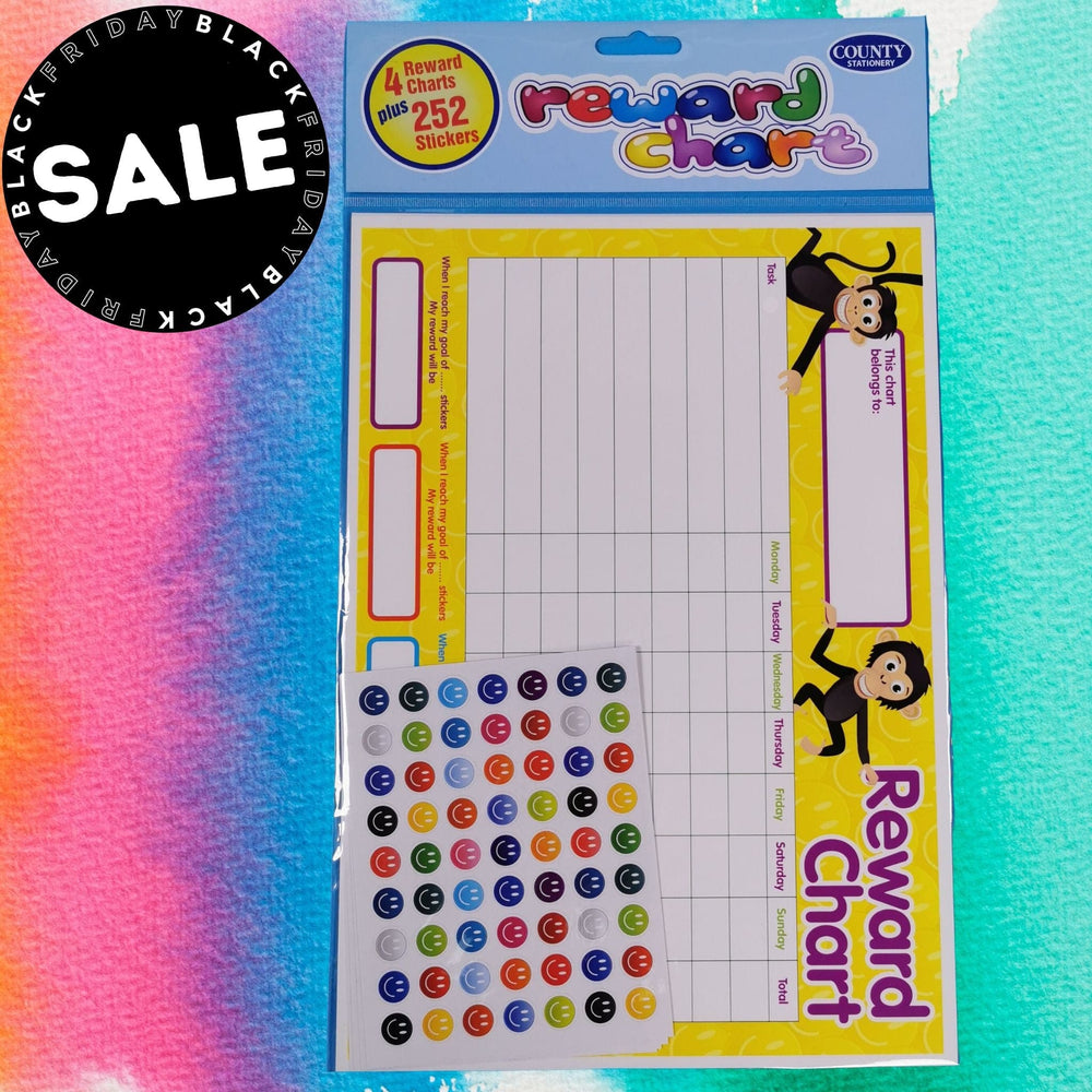 Reward Chart Set Pack of 4 Include 252 Reward Stickers