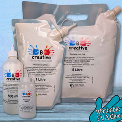 Washable PVA Glue – Strong Craft Glue (150ml, 500ml, 1 Litre & 5 Litre Eco Pouch)