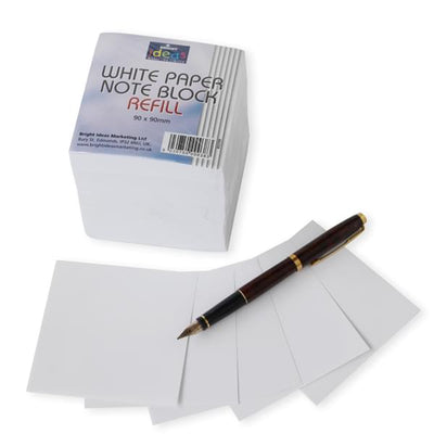 White Note Block Refill Paper 9cm x 9cm