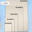 Set of paper sizes A1, A2, A3, A4, and A5 with dimensions on a textured beige background.