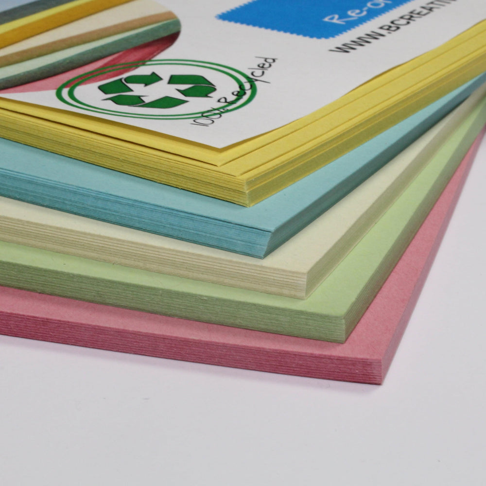 100% Recycled A6 Pastel Card 180gsm