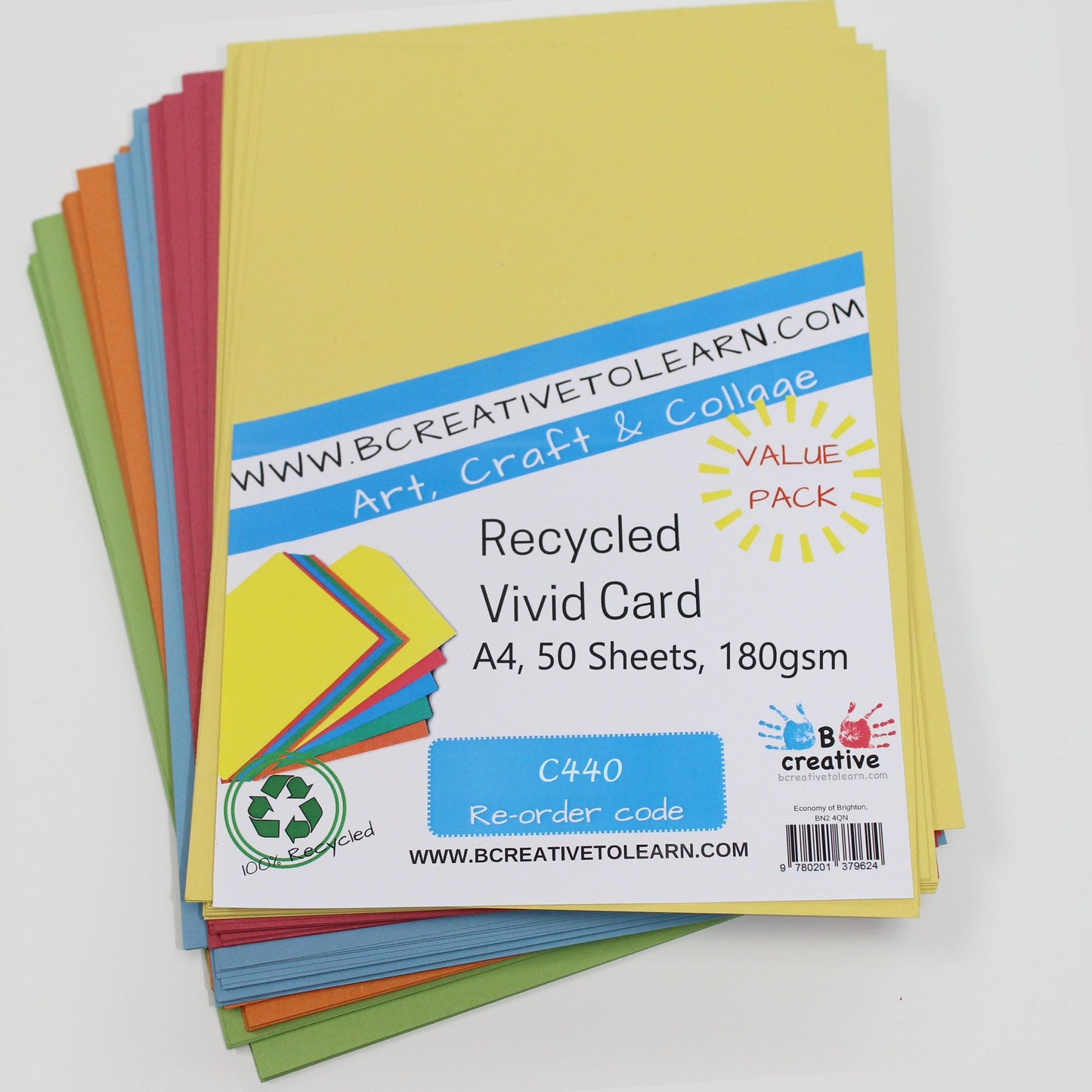 100% Recycled A4 Vivid Colour Card 180gsm Choose Quantity