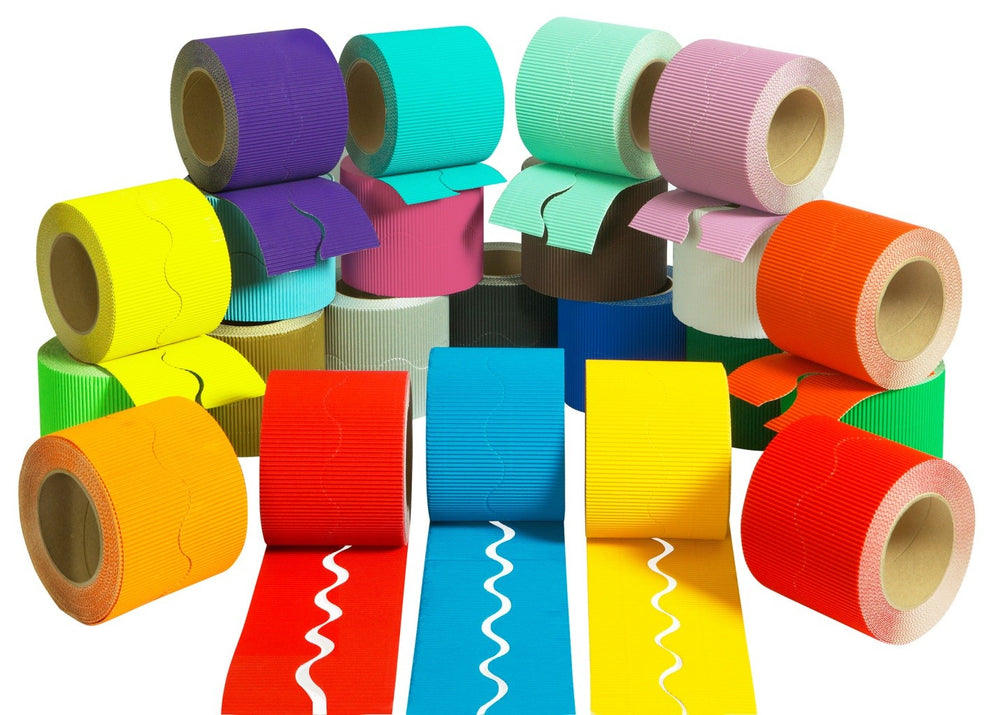 Border Rolls Corrugated Scalloped Edge for Display Boards Single Rolls