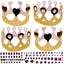 Make Your Own Coronation Crowns Craft Kit with Self Adhesive Jewels & 4 Metallic Gold Crowns
