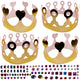 Make Your Own Coronation Crowns Craft Kit with Self Adhesive Jewels & 4 Metallic Gold Crowns