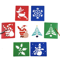 Plastic Christmas Stencils for Festive Crafting Projects Set of 6