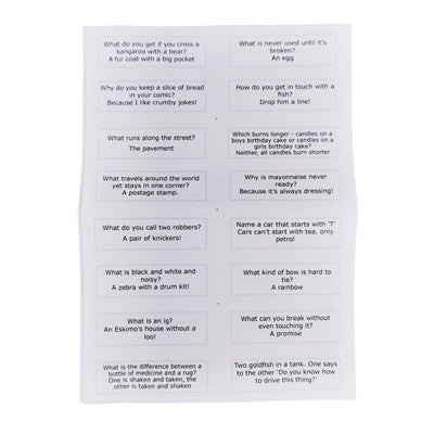 Cracker Mottoes & Jokes Pack of 48