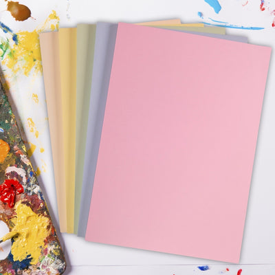 A4 Mixed Pastel Coloured 160gsm Card Pack 250 Sheets.